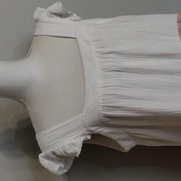 BiBi 3 Tiered Gauze Color Block Dress Size XL Pink - Picture 2 of 9